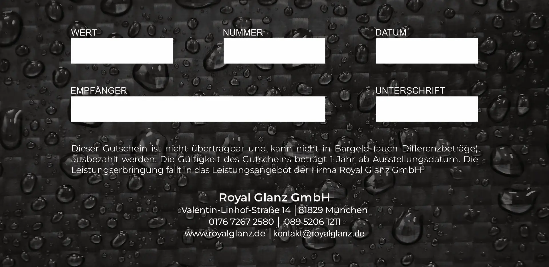 Royal Glanz Geschenkgutschein — Motiv 2